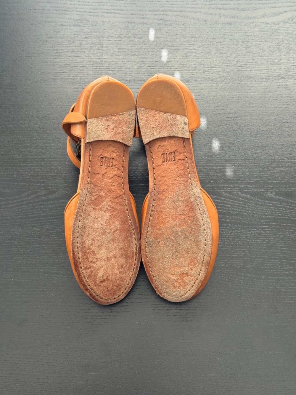Frye Women's Tan Leather Ankle-Strap Flats - Picture 4 of 5